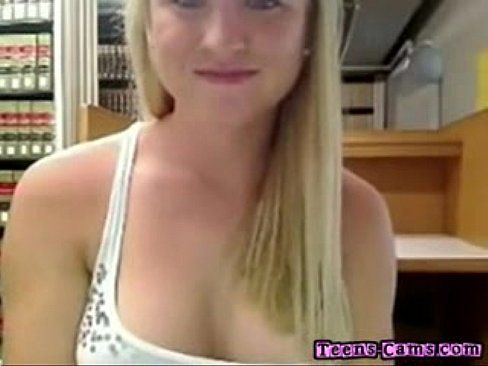 Handjob squirt hot teen public library